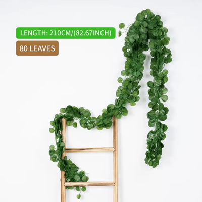 Inspire Curations Artificial Ivy Leaf Hanging Vine Garland 2.1M Silk Greenery Wall & Wedding Decor 80leaves e