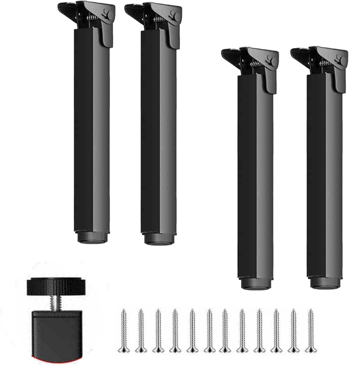 Set van 4 opklapbare tafelpoten van metaal met zelfvergrendelend scharnier, 50 cm