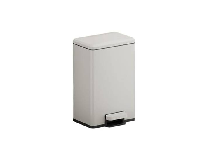 Quadratischer Mülleimer aus Edelstahl mit Soft-Close-Fußpedal(White)