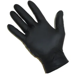 Puderfreie schwarze Nitrilhandschuhe Größe M - 100 Stk.