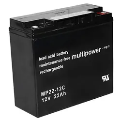 Blei-Akku Multipower MP22-12C, M6 Schraubanschluss, 12 Volt, 22 Ah