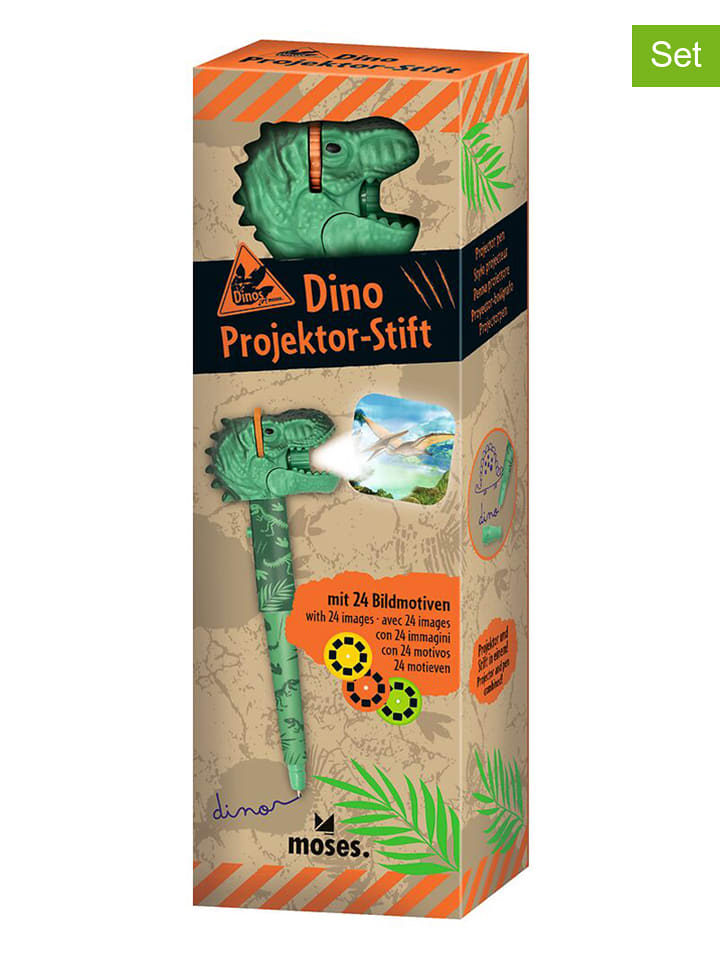 moses. 2er-Set: Projektor-Stifte "Dino" in Grün - ab 6 Jahren - onesize