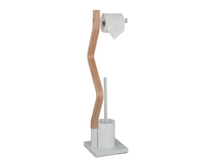 Relaxdays Serviteur WC en acier et MDF