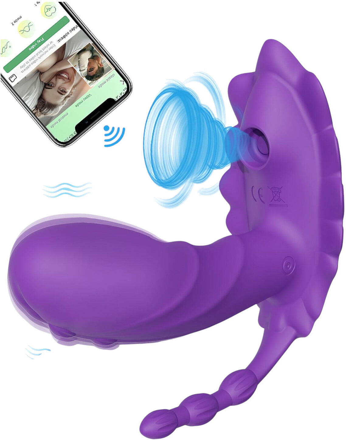 AlvUp - tragbarer app-gesteuerter Auflegevibrator (lila)