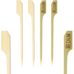 250x Steak Marker "MEDIUM" aus Bambus 9cm