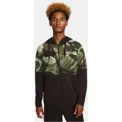 NIKE Dri-FIT Camouflage Fitness Fleece-Kapuzenjacke Herren 220 - velvet brown/black/coconut milk S