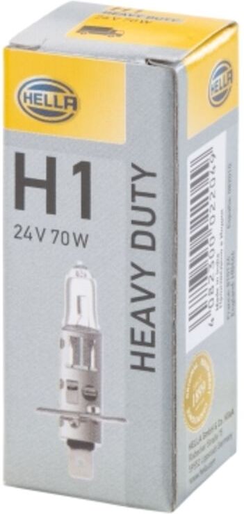 Hella Lampadina Halogen H1 Heavy Duty 24V, 70W, 1 pezzo