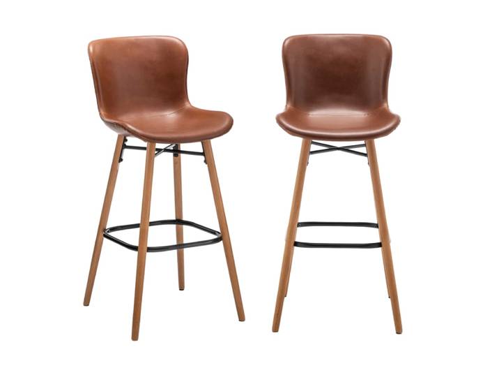 Lot de 2 chaises de bar marron l51 cm