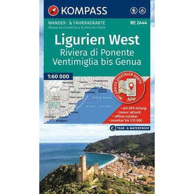 KOMPASS Wanderkarte 2444 Ligurien West - Riviera di Ponente, Ventimiglia bis Genua 1:60.000, Sonstige von , KOMPASS Freytag & Berndt,