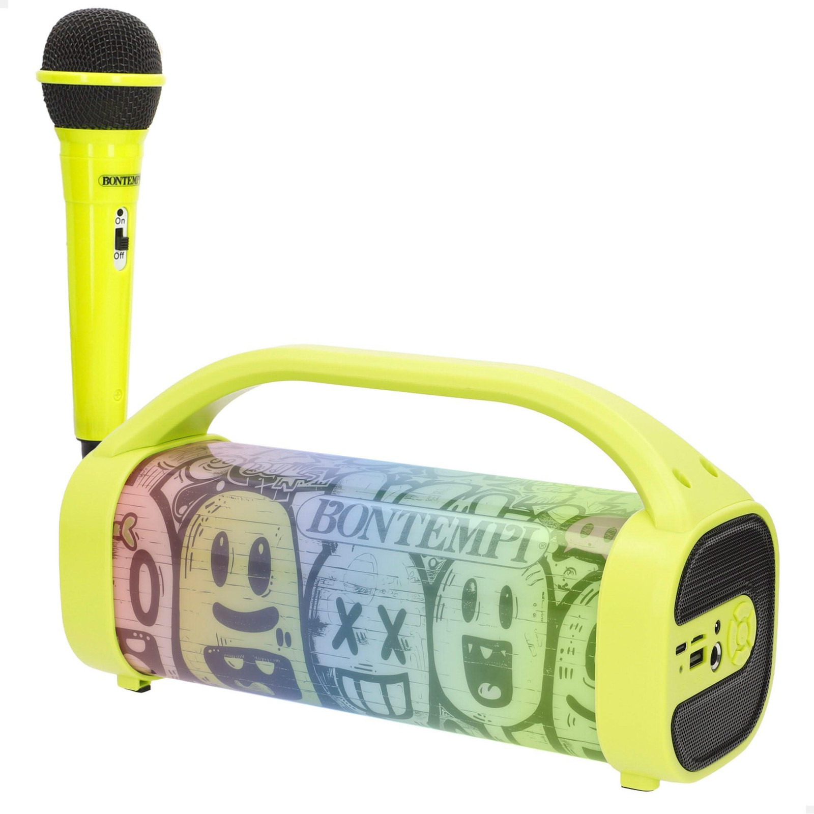 Dripio Karaokespeaker met microfoon, RGB-verlichting en Bluetooth, 2 speakers
