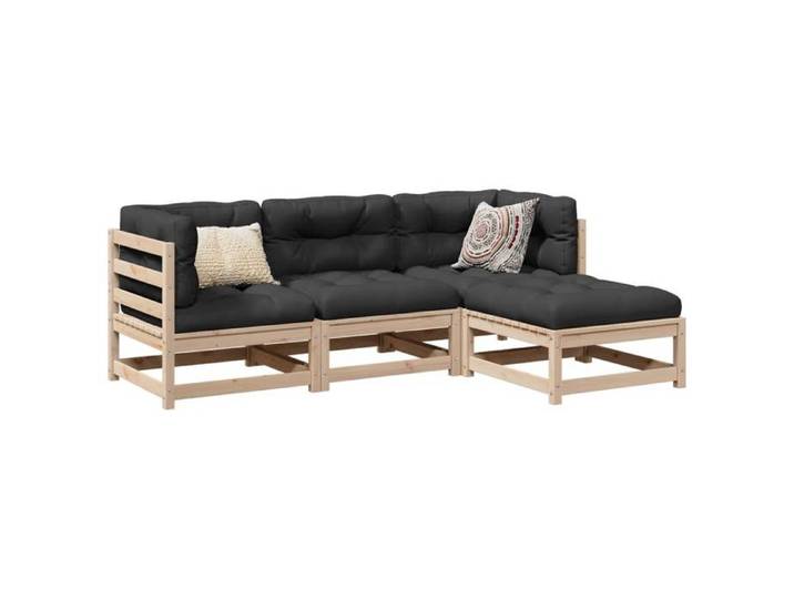 Lot de 4 Salon de jardin - - Mobilier d'extérieur - bois de pin massif - 70 x 70 x 67 cm - Imperméable &FR16745