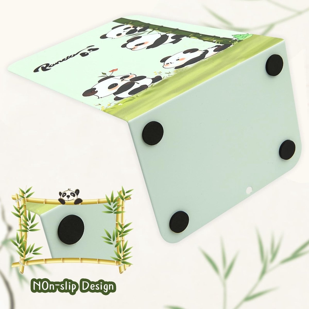 Omgoods Boekensteunen Panda - Metalen Boekensteunen met Antislip - Creatieve Boekorganizer