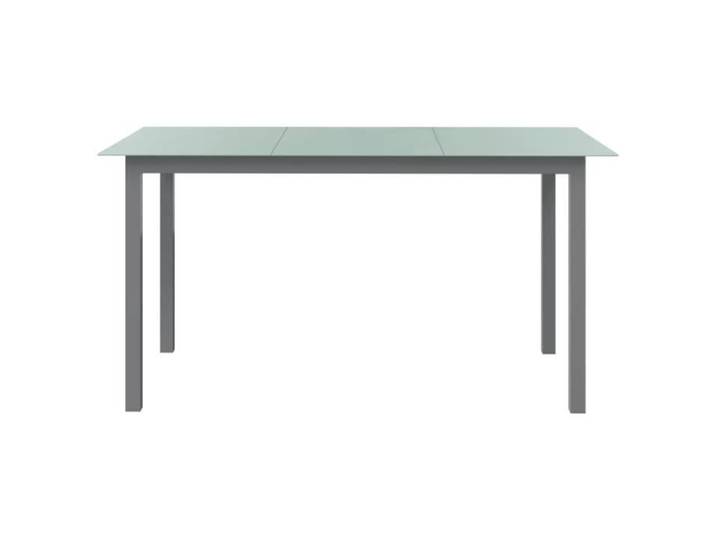 Table de jardin Gris clair 150x90x74 cm Aluminium et verre-AKO7394667288318