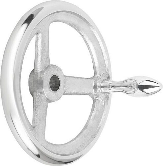 KIPP Volant à main DIN950 125 mm Aluminium Poignée boule (K0160.2125X12)