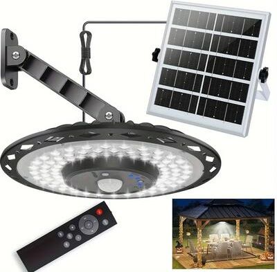 Uplifted Finds 180 LED Solar Pendant Light   IP65 Waterproof Adjustable Brightness & Color Outdoor Lamp With Remote 180 LED Solar Pendant Light   IP65 Waterproof Adjustable Brightness & Color Outdoor Lamp With Remote