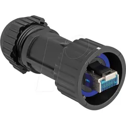 DELOCK 67049 - RJ45 Stecker, Cat.6a, mit Durchführungskupplung, IP68
