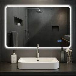 CLP Badspiegel Jericho mit Beleuchtung, Bluetooth-Lautsprecher, Anti-Beschlag Badezimmerspiegel, Wandspiegel LED dimmbar, 3 Licht-Modi