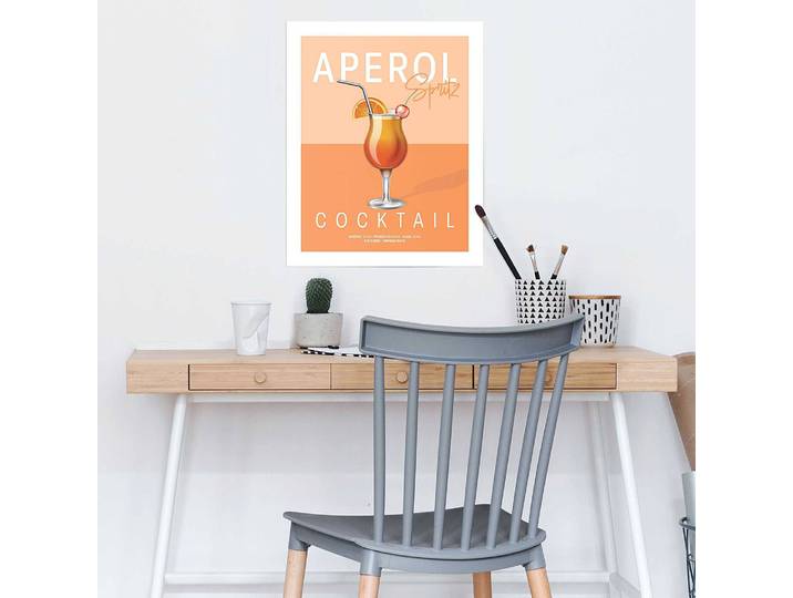 Poster Aperol Spritz Papier Orange 40 x 50 x 0cm