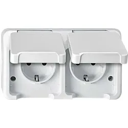 Merten SCHUKO-Doppel-Steckdose polarweiß MEG2320-8019