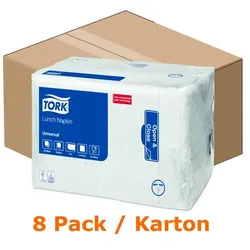 Tork 509300 Lunchservietten 32,5 x 32,5 cm weiß 1-lagig, 1/4 Falzung, 8 x 500 Stück/Karton