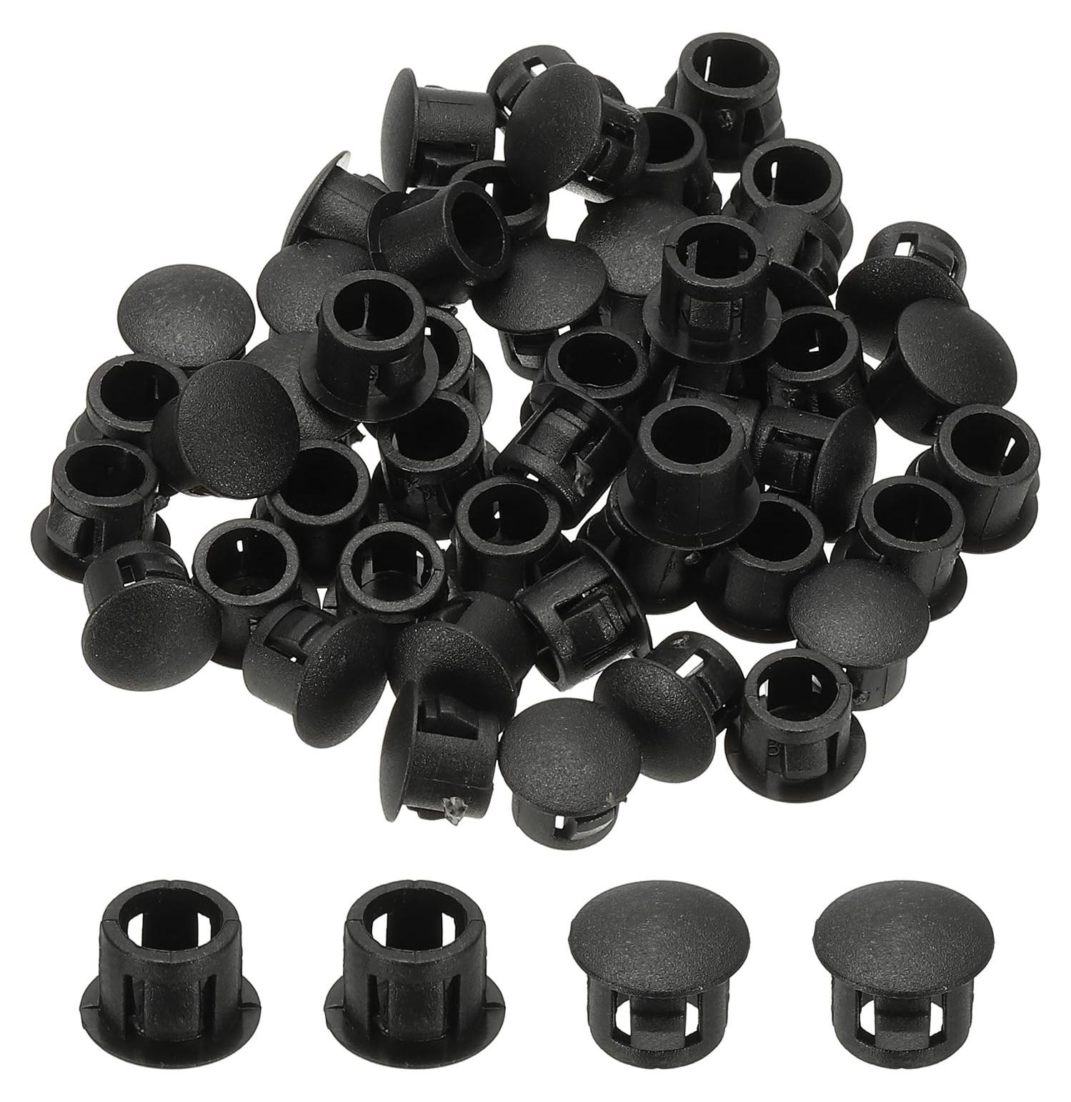 Solidchoice Boorgatafdekkappen 48 stuks zwart 8mm voor meubels en keukenkasten