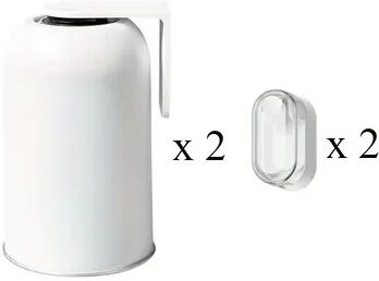 Quick Pick Pro Magnetic 304 Stainless Steel Mouthwash Cup, Non Perforated Toothbrush Holder Set, Toiletries Storage Box 2pcs Set White 350ml