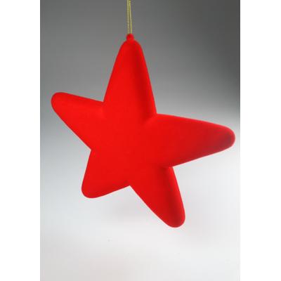 Dekostern AM DESIGN "mit Flock, Kunststoff, 50 cm Höhe", rot, B:50cm H:50cm T:4cm, Kunststoff, Dekosterne, für klassische Weihnachtsstimmung und elegante Festlichkeit