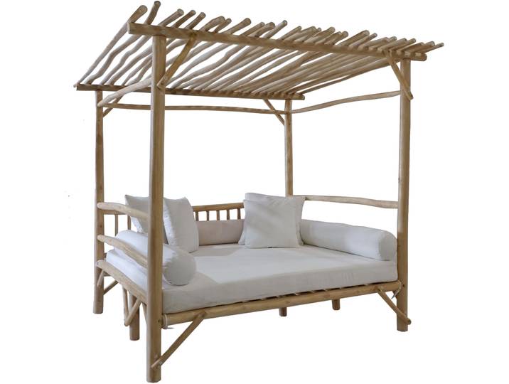 Gartenlounge Garda natur/weiss Teak B 200 T 180 cm - Gartenlounge - Wetterfeste Gartenmöbel & Accessoires