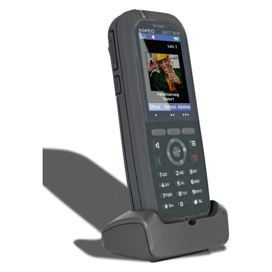 Agfeo DECT 78 IP - IP-Telefon - Grau - Kabelloses Mobilteil - Tisch/Bank - IP65 - 249 (6101650)