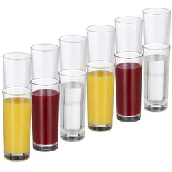relaxdays Longdrinkgläser im 12er Set weiß