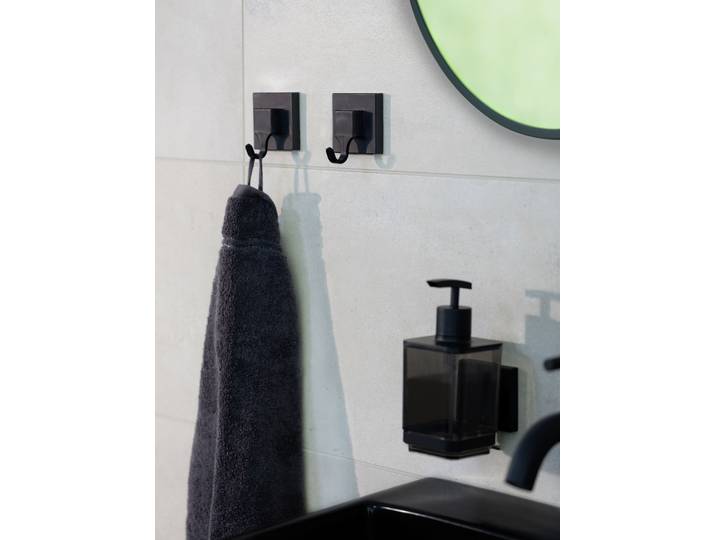Wandhaken Quadro 2er-Set Wandhaken: Kunststoff - ABS Schwarz/Schwarz 6 x 7 x 5cm