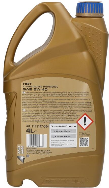 Motoröl RAVENOL 1111147 HST 5W40 4L