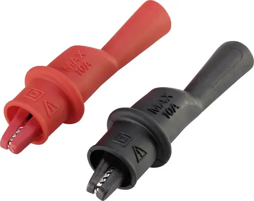 VOLTCRAFT MSK-111 Krokodilklemme Buchse 2mm CAT III 1000 V, CAT IV 600V Schwarz, Rot