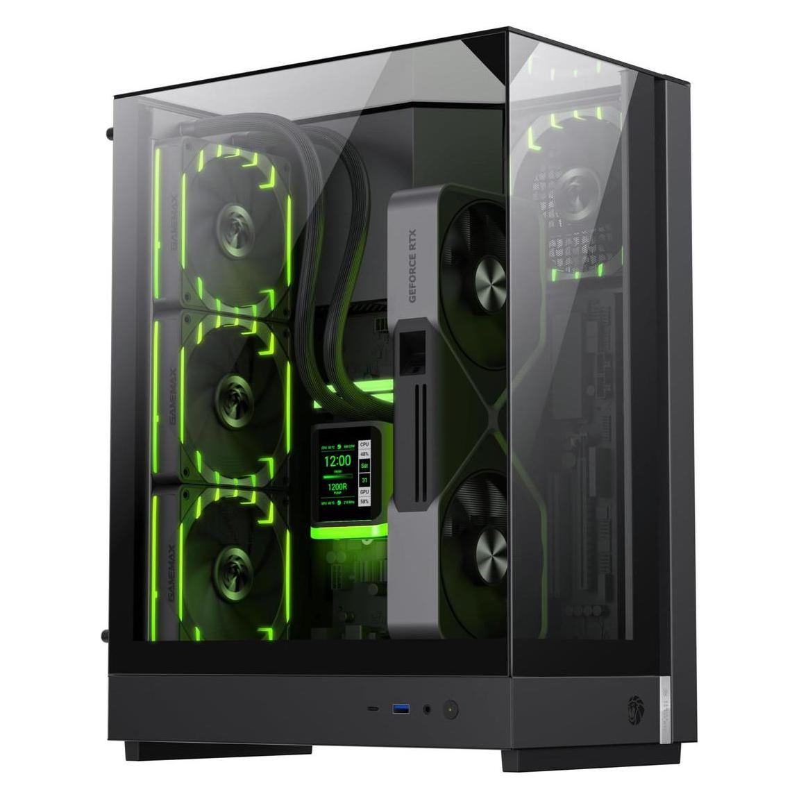 GameMax Boitier Mini Tour Micro ATX T20 ARGB avec panneaux vitrés (noir) (ITX, Mini-ATX) (9101-1000R0001)