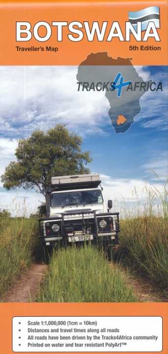 Carte routière - Botswana   Tracks4Africa
