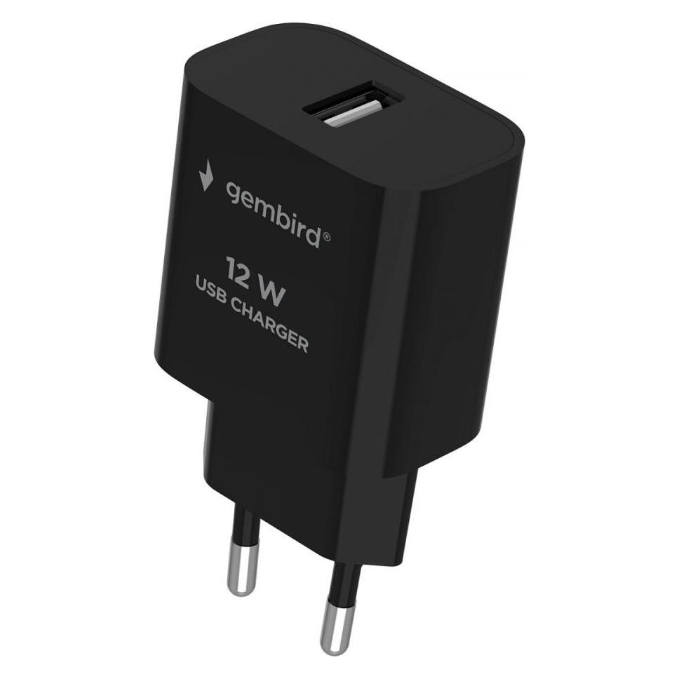 Gembird CHARGER USB UNIVERSAL 2.4A/BLACK TA-UC-1A12-01-BK (12 W, 1 Port) (TA-UC-1A12-01-BK)