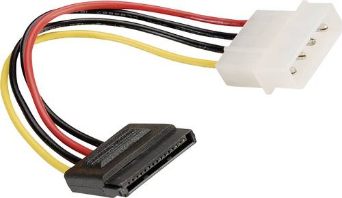 Roline Festplatten Anschlusskabel [1x Molex 4pol Stecker - 1x SATA-Strom-Buchse 15pol.] 0.15 m
