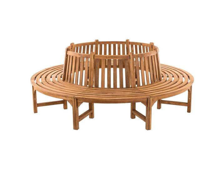 CLP Gartenbank 250/250 cm Holz teak, Teakfarben, 250x92x250 cm, Gartenmöbel, Gartenbänke