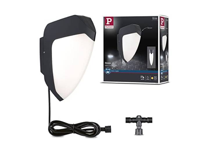 Paulmann 94518 Park+Light LED lumin. extérieur Applique Ikosea détecteur mouvement IP44 2x5\,6W Blanc chaud Anthracite plastique Éclairage garage 3000K