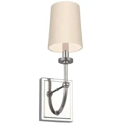 Elstead Lighting, Deckenleuchte, Felixstowe LED Wandleuchte G9 Chrom, Kunstseide in Jakobsmuschel-Optik Jakobsmuschel-taupe I (300 lm, G9)