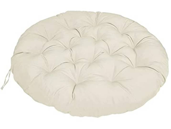 ZTGL Polster für Papasansessel, Rund Durchmesser 80-180 cm Dicke Wasserdicht Outdoor/Indoor, Bodenkissen Kissen für Gartenmöbel, Großer Sitzauflage Auflage für Papasan,Beige,180x180cm