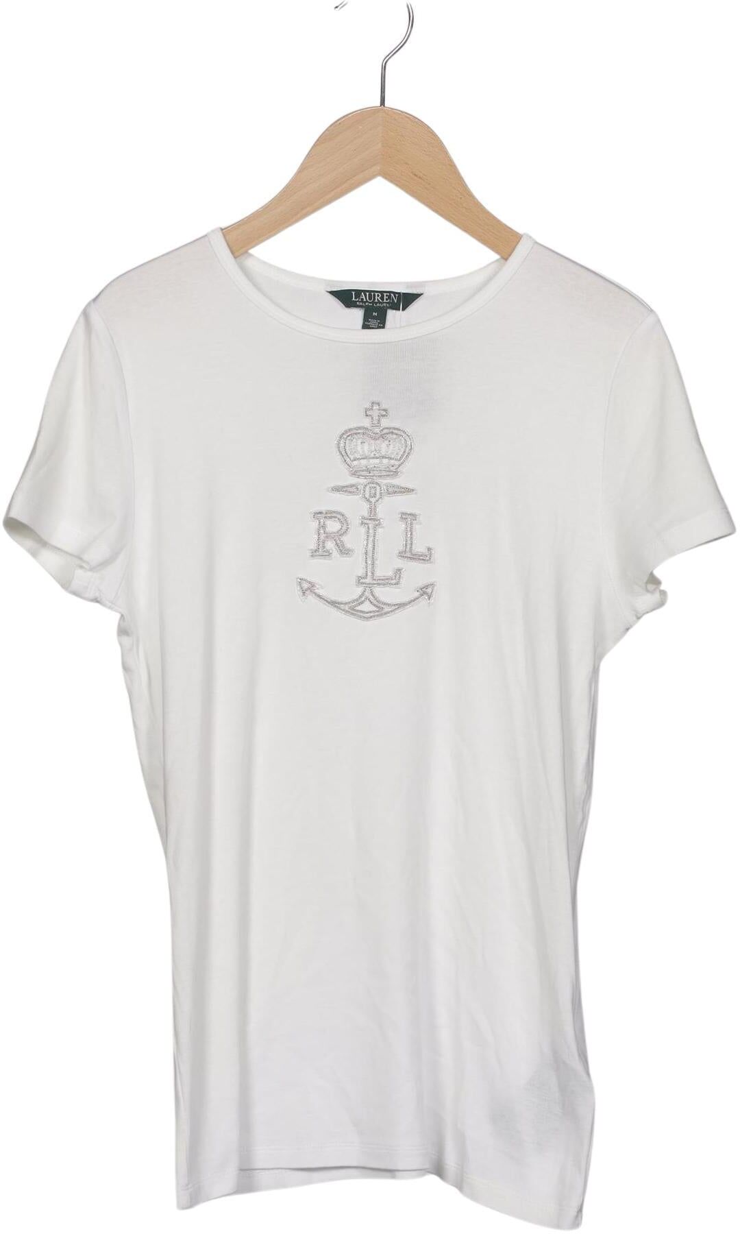 Lauren Ralph Lauren Damen T-Shirt, Weiß, Gr. M, Baumwolle - Second Hand