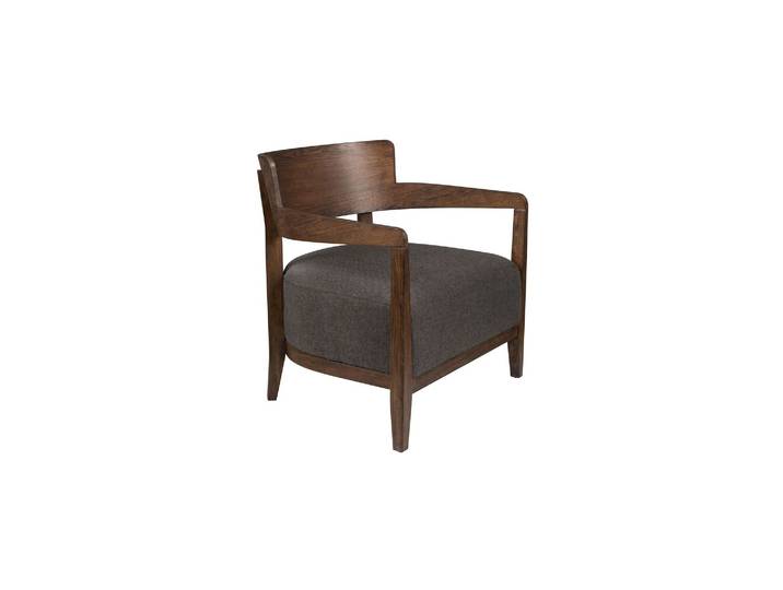 Fauteuil en tissu gris, compact, 1 place, uni, fixe - Dutchbone,