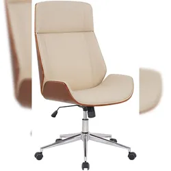 CLP Bürostuhl Varel walnuss/creme