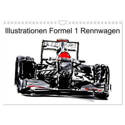 Illustrationen Formel 1 Rennwagen (Wandkalender 2027 DIN A4 quer), CALVENDO Monatskalender