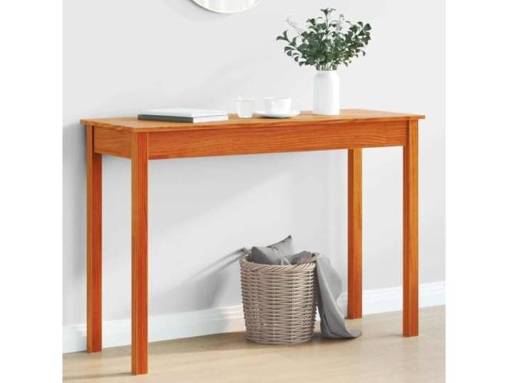HEFZGDB Konsolentisch Wachsbraun 110x40x75 cm Massivholz Kiefer Stabiler Holzrahmen Geräumige Tischplatte für Dekorationen
