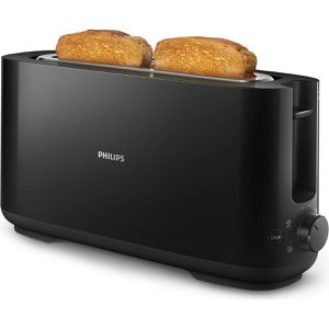 Philips Toaster Daily Collection HD2590/90, mit 8 Röststufen, Kunststoff, 870W, Langschlitz, mit Brötchenaufsatz, 2 Scheiben