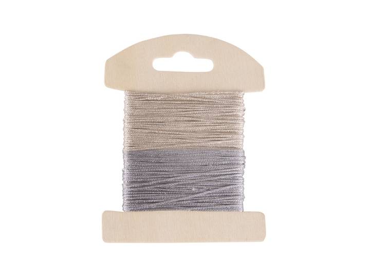 Glimmer Dekokordel, 1mm ø, 2x8meter,hellgold/silber, SB-Karte