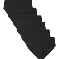 UNDER ARMOUR Damen Hipster, 6er Pack - Pure Stretch No Show Hipster, Slips, elastisch, einfarbig Schwarz / L
