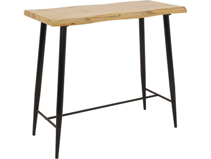 HELA Bartisch GABI, Baumkantentisch, 120 cm Breite, Industrial Design, Wildeiche oder Grau